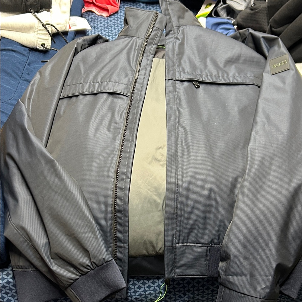 Hugo Boss Charcoal Gray Bomber Jacket